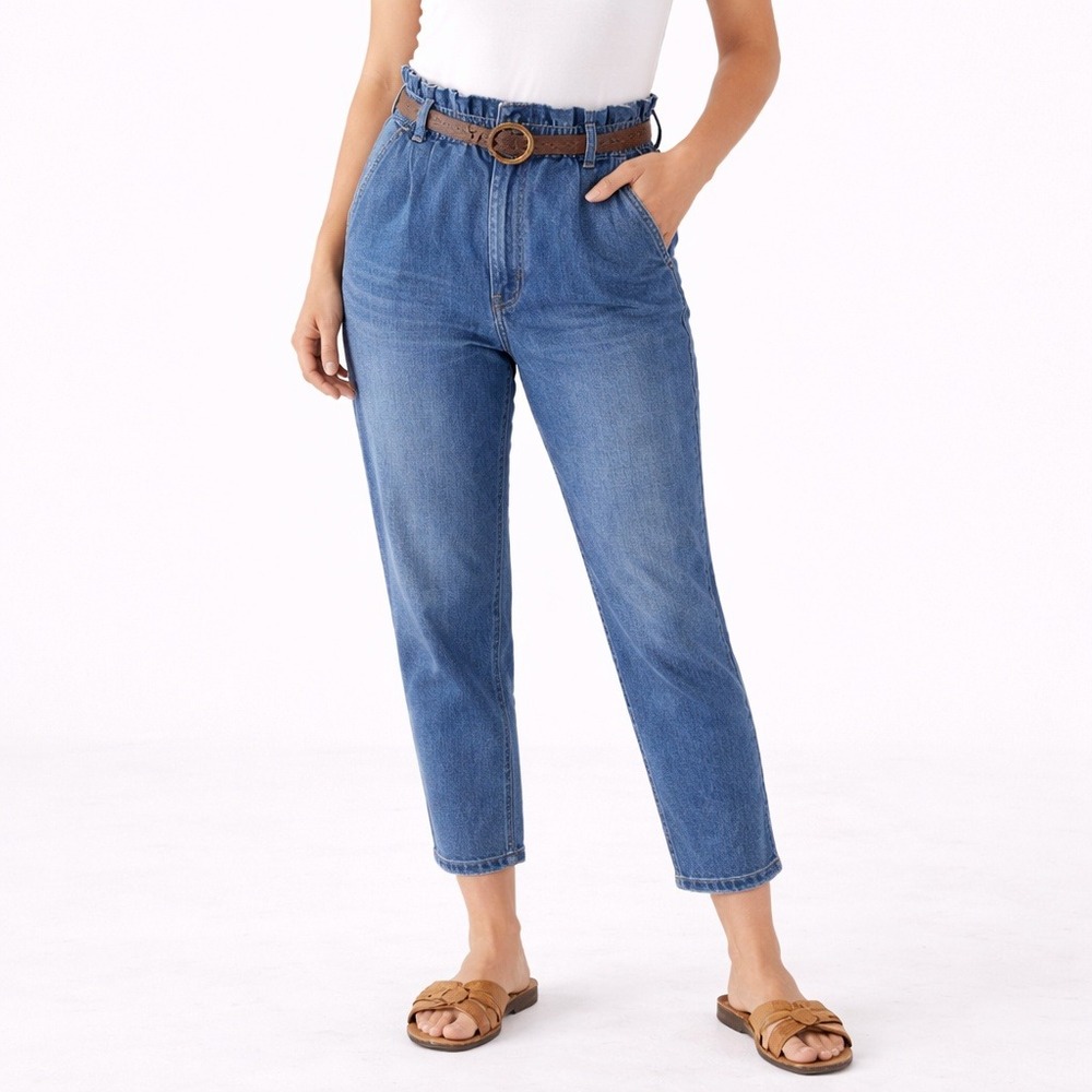 KanCan High Waisted Paperbag Waist Mom Jeans Denim Pants Style Women's 29 /‎ 8